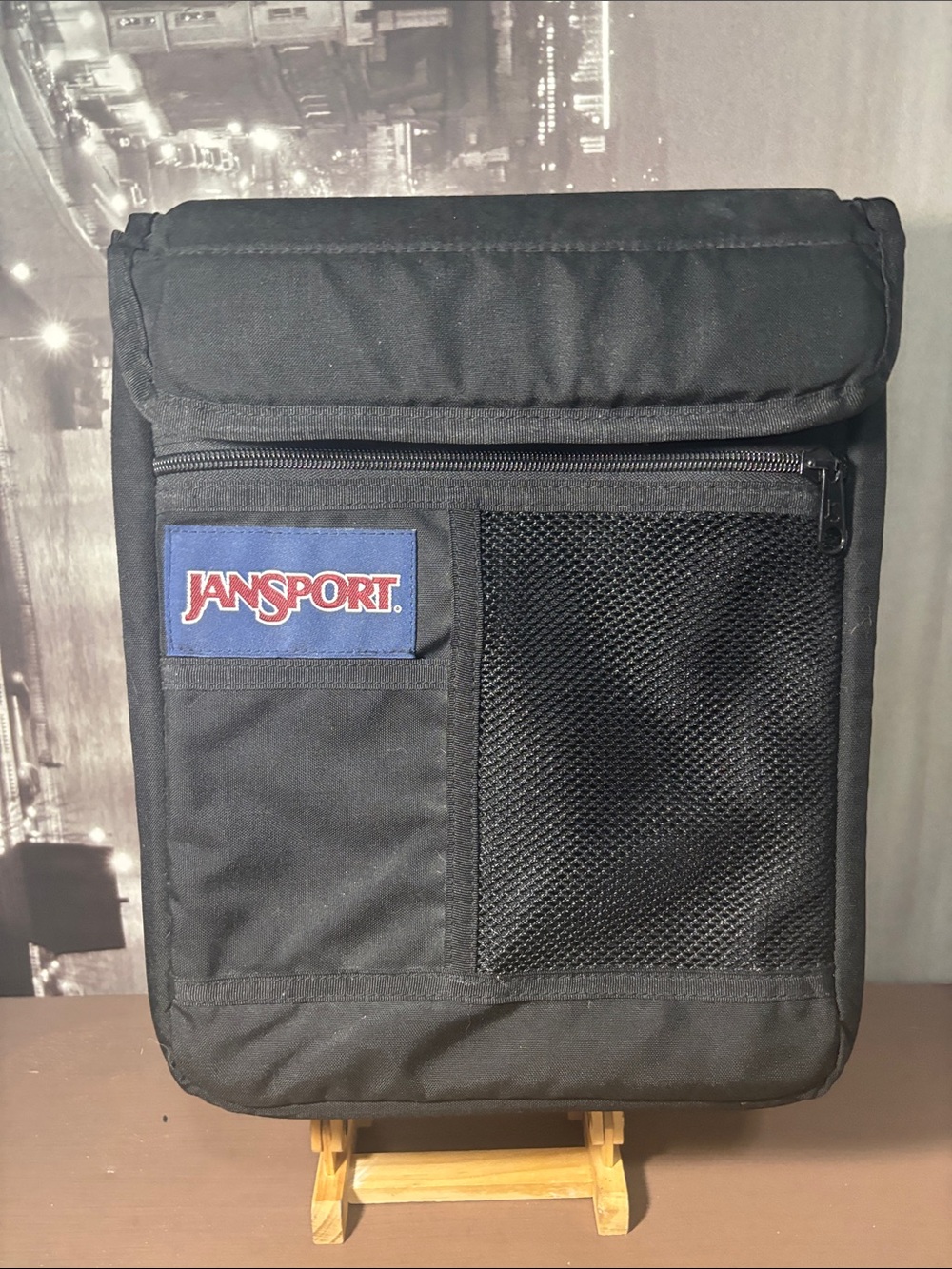 Vintage 90’s Jansport Black Organizer Laptop Bag with Front Mesh Pocket